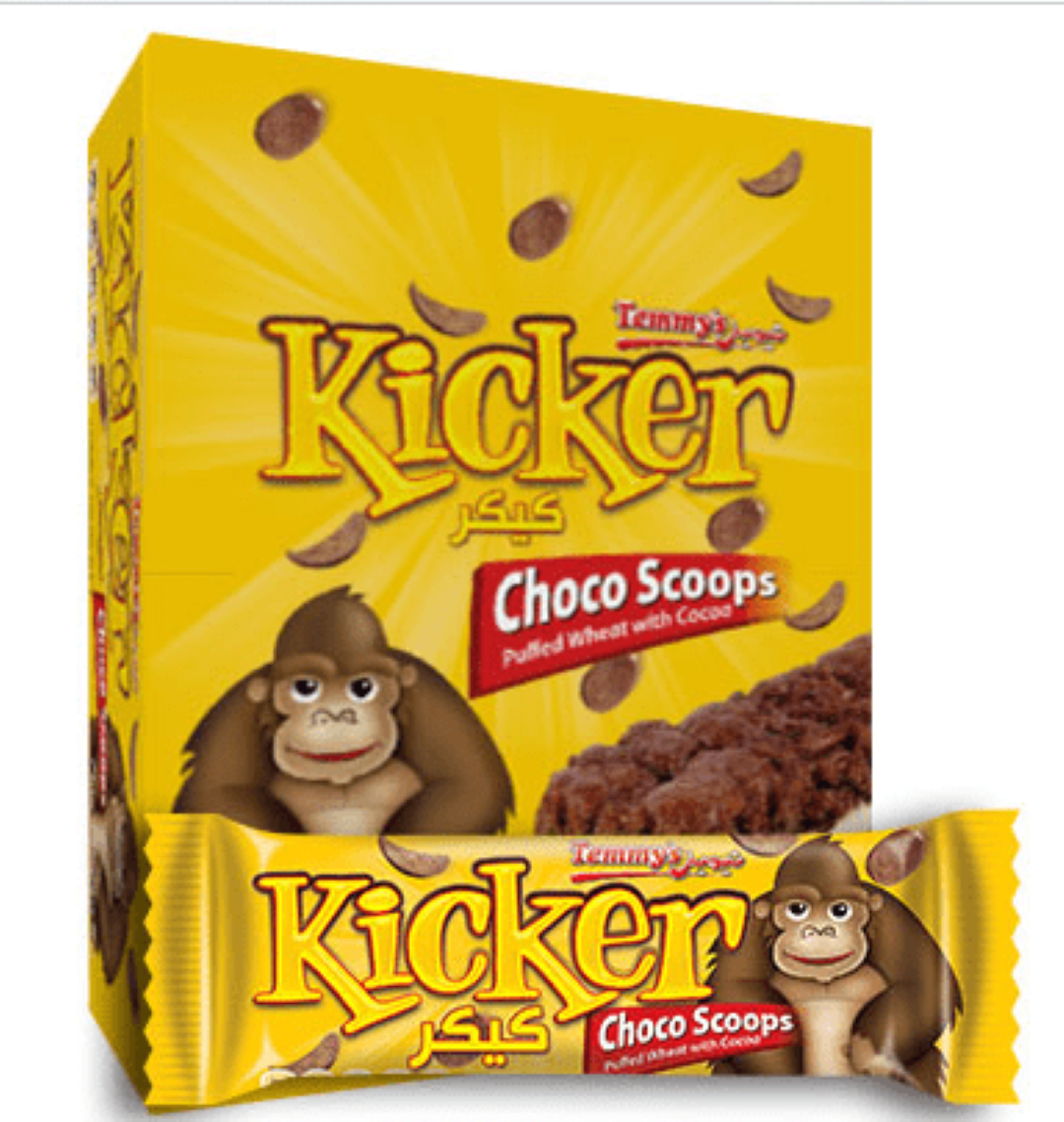 KICKER CHOCO SCOOPS CEREAL BARS 30G